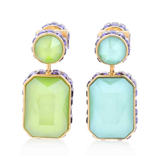 Swarovski Ladies Orbita Asymmetrical Octagon Cut Crystal Earrings