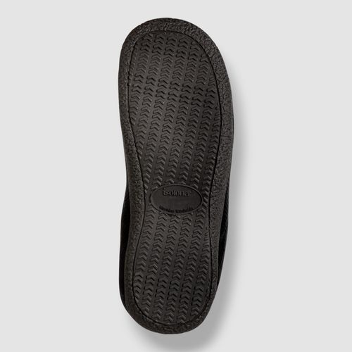 Isotoner Signature Men's Black Corduroy Hoodback Memory-Foam Slippers 9.5-10.5