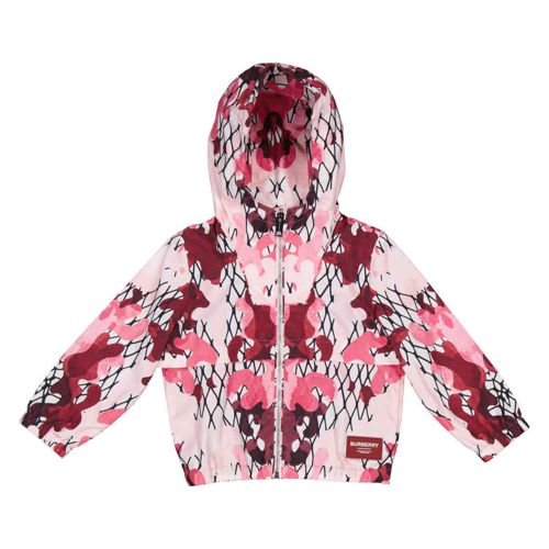 Burberry Girls Wilbur Camouflage Print Jacket In Bubblegum Pink