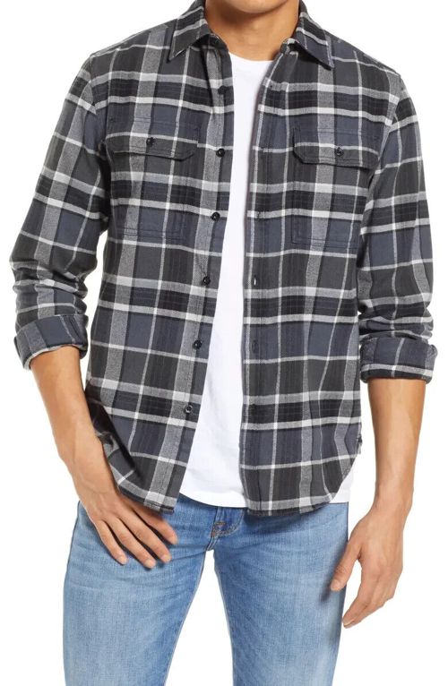THE NORTH FACE Men's Arroyo Flannel Shirt, Vanadis Grey Large Half Dome Plaid L