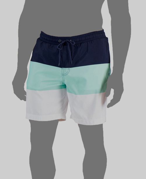 $45 Club Room Men's Blue Colorblocked Drawstring Swim Trunk Shorts Size S