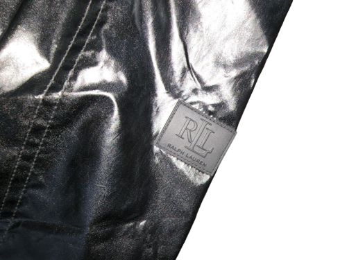 NWOT Ralph Lauren Women's Size L Silver Metallic Taffeta Hooded Jacket