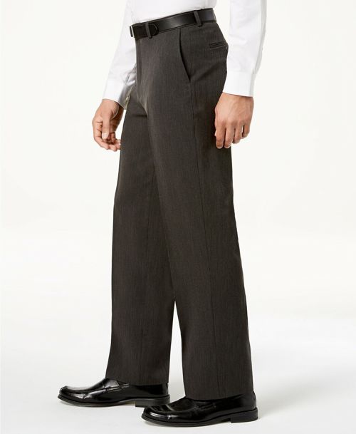 $120 Nautica Men's Gray Modern Fit Flat Stretch Dress Suit Trouser Pants 38W 38L