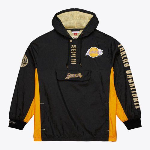 MENS MITCHELL & NESS NBA TEAM OG 2.0 ANORAK WINDBREAKER VINTAGE LOGO LAKERS