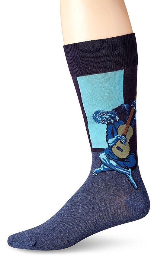 $30 Hot Sox Mens 1 Pair Pack Dress Cotton Crew Socks Picasso Guitarist Shoe 6-12