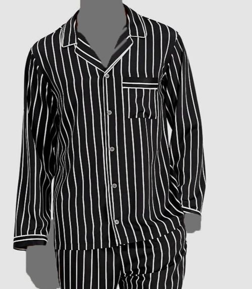 $30 Inc International Concepts Men Black Striped Pajama Top Sleepwear Size L