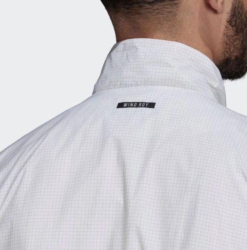 Men Adidas White Sportswear Grid Pattern Woven Track Jacket/Top White GM3853