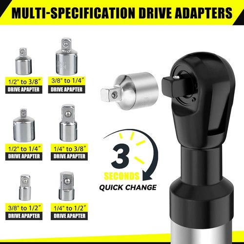 Multifunctional Offset Extension Wrench with Conversion Heads and Adapters
