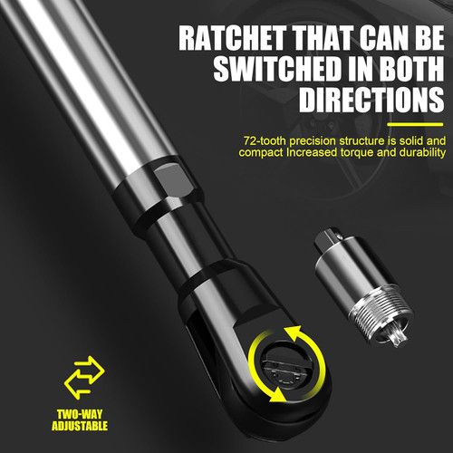 Multifunctional Offset Extension Wrench with Conversion Heads and Adapters