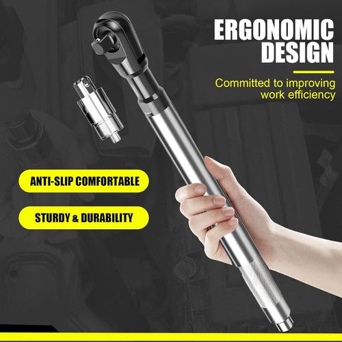 Multifunctional Offset Extension Wrench with Conversion Heads and Adapters