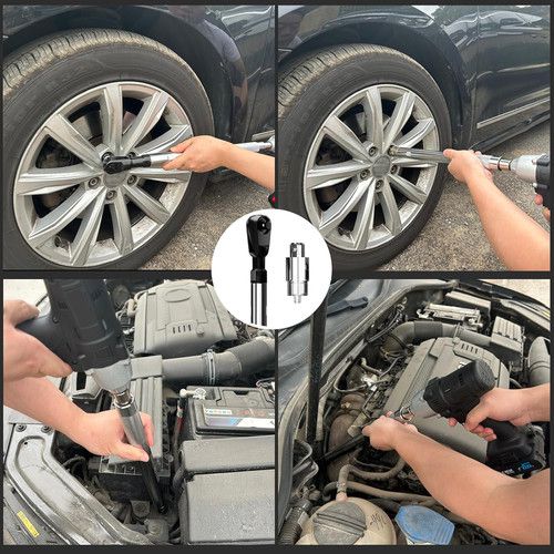 Multifunctional Offset Extension Wrench with Conversion Heads and Adapters