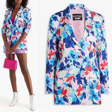 BOUTIQUE MOSCHINO JACKET FLORAL PRINT CREPE DE CHINE BLAZER sz IT 40 US 6