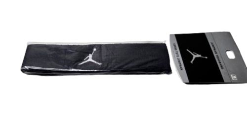 Vintage Jordan Jumpman Black Terry Stretch Training Men's Headband One Size NEW
