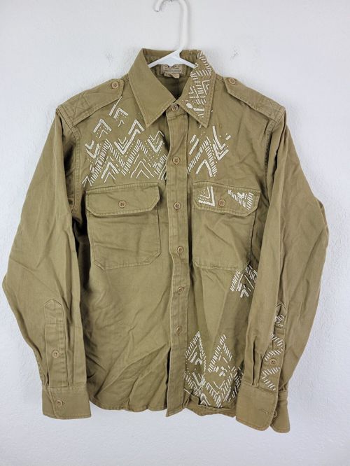 Polo Ralph Lauren Women's Embellished Military Ghurka Long Sleeve Shirt Size XS