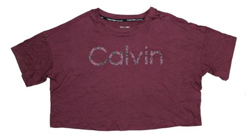 Calvin Klein Logo Graphic Cropped Short Sleeve Athletic Women's T-Shirt Size S
