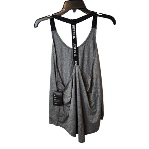 Nike Dri-Fit Gray Heather Racerback Athleisure Women's Training Tank Top Size L