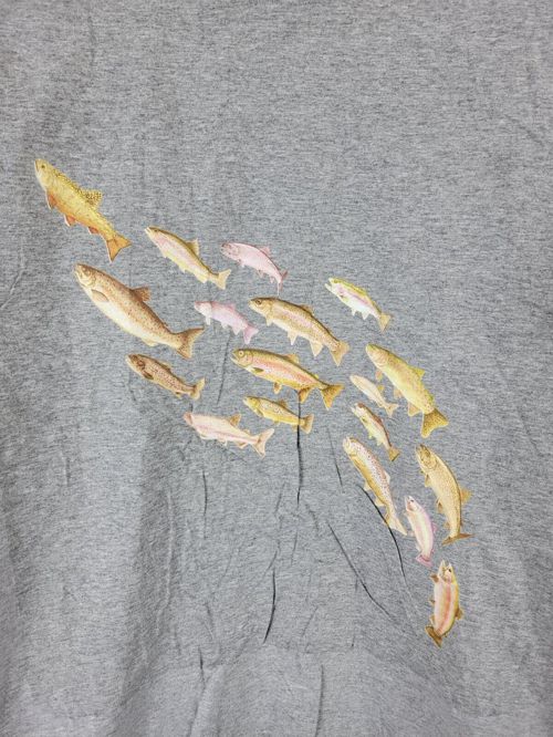 Trout Men's Fishing Long Sleeve T Shirt Size M