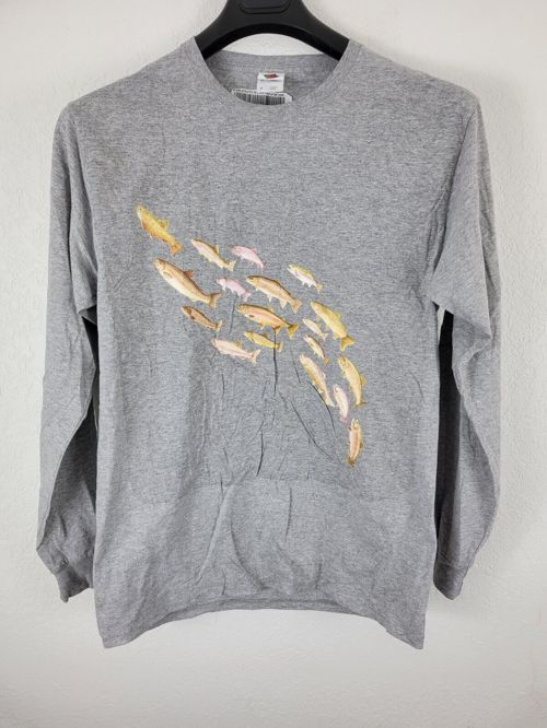 Trout Men's Fishing Long Sleeve T Shirt Size M