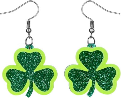 St Patricks Day Earrings for Women, Irish Festival Gifts Shamrock Dangle St. Pat