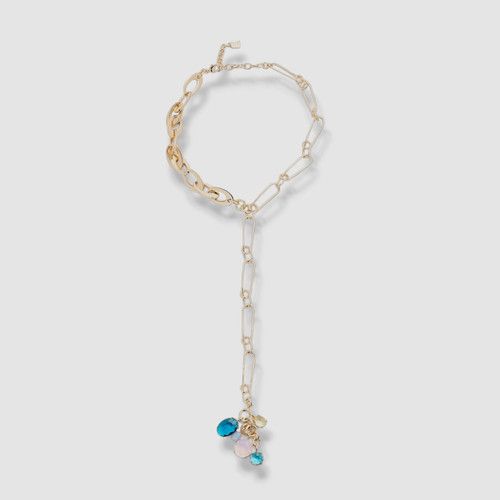 $245 Dannijo Women's Gold Motee Crystal Lariat Necklace
