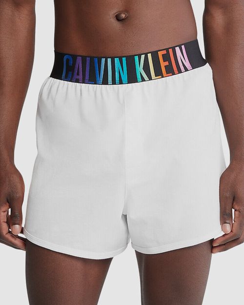 Calvin Klein Men's White NM2636 Intense Power Pride Lounge Sleep Shorts Size M