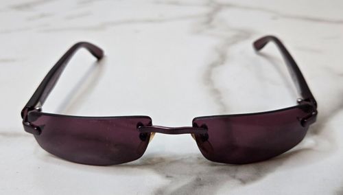 Dolce & Gabanna D&G 2065 282 55-16 Purple Polarized Rimless Square Sunglasses