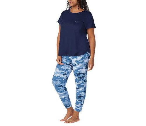 Jane and Bleecker Ladies’ 2-pc Jogger Lounge Set - Blue Size 2X