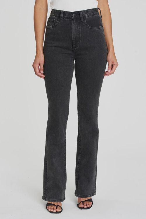 $158 Pistola Women's Black Dana High Rise Faded Bootcut Denim Jean Pants Size 24