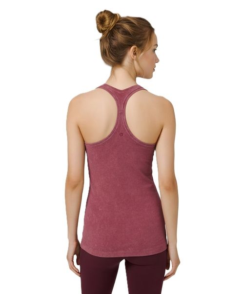 NWT LULULEMON Cool Racerback Dye Cotton Washed Chianti Red Size 2 $58 Retail
