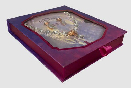 Disney Kid's Clear Princess Belle Teardrop Necklace and Earring Set