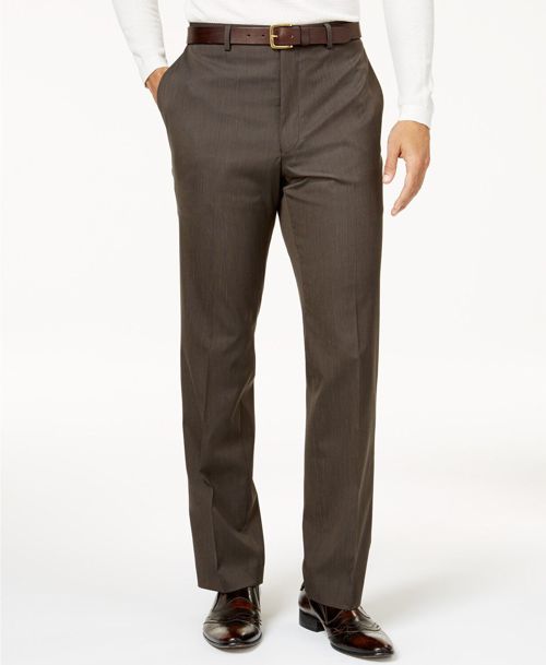 $225 Marc New York 39w 32l Men'S Classic Fit Brown Suit Pinstripe Trousers Pants