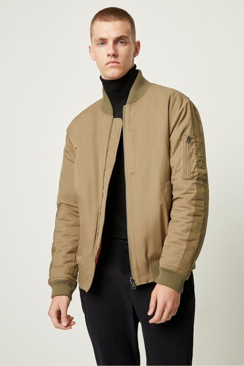 French Connection Regular Fit Reversible Bomber Jacket Green Multi M $228 