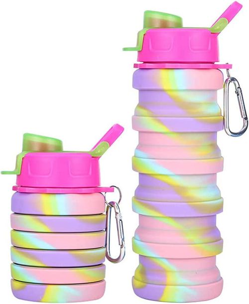 Silicone Collapsible Water Bottles, 16Oz 500Ml Portable Foldable Expandable Wate