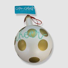 $16 Coton Colors Christmas Spirits Cheer Vintage Glass Ornament