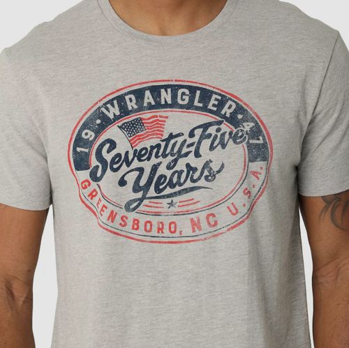 $25 Wrangler Men's Gray 75 Years Graphic T-Shirt Size M