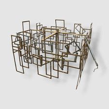 ELK Home Gridlock 6-Light Chandelier in Matte Gold and Aged Silver