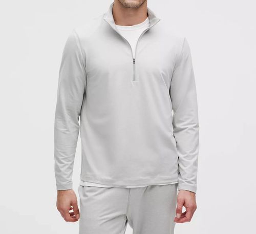NEW lululemon Soft Jersey Half Zip. Heathered Silver Drop. Size XS. NWT