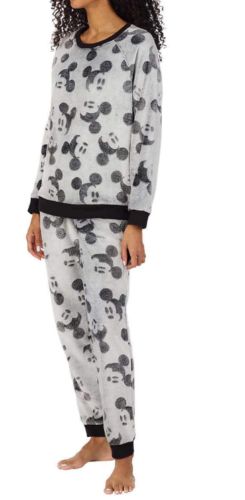 Disney Mickey Mouse Women's 2Pc Fleece Jogger Lounge Set Gray Size XXL