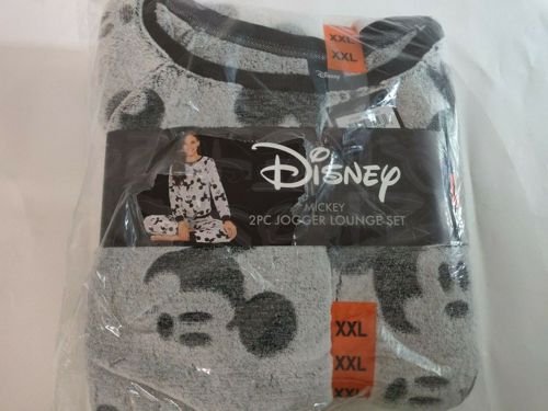 Disney Mickey Mouse Women's 2Pc Fleece Jogger Lounge Set Gray Size XXL