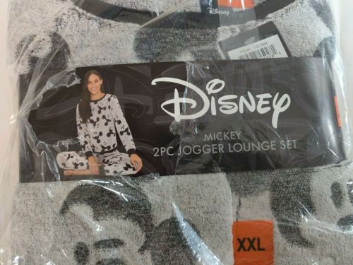 Disney Mickey Mouse Women's 2Pc Fleece Jogger Lounge Set Gray Size XXL