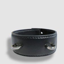 $490 Givenchy Women's Black Lock Leather Cuff Snap Bracelet