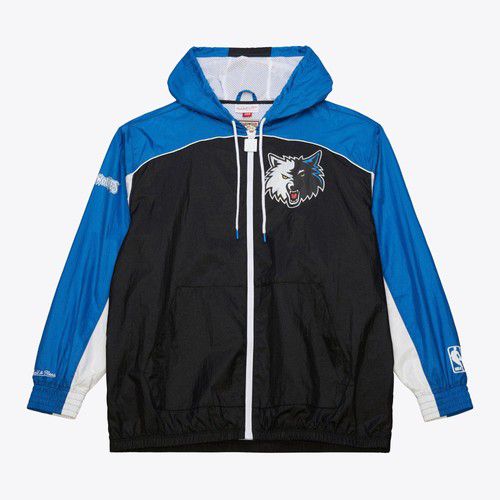 MENS MITCHELL & NESS BIG SHOT PREMIUM WINBREAKER VINTAGE LOGO TIMBERWOLVES