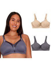 Playtex 18 Hour Silky Soft Smoothing Cool & Breathable Wireless Bra, 2-Pack