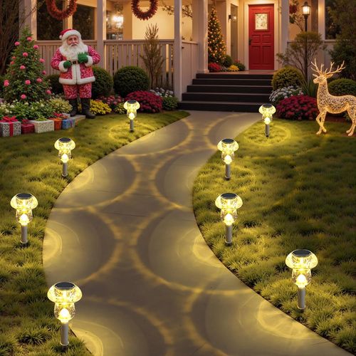 8-Pack Waterproof Solar Mushroom Lights for Garden and Pathway Decor