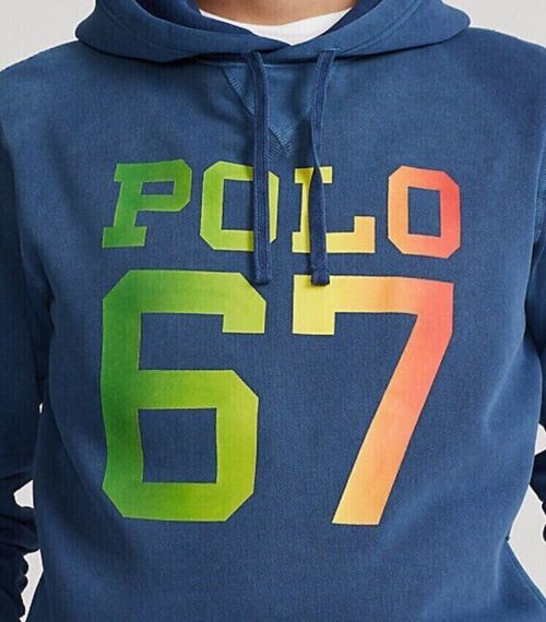 Polo Ralph Lauren 67 Spell Out Surf Men's Pullover Hoodie Sweatshirt Size XL NWT