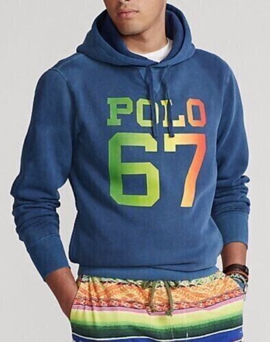 Polo Ralph Lauren 67 Spell Out Surf Men's Pullover Hoodie Sweatshirt Size XL NWT