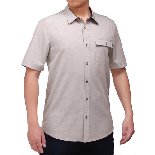 Avalanche Men's Performance Short Sleeve Woven Shirt Breathable Fabric Khaki M