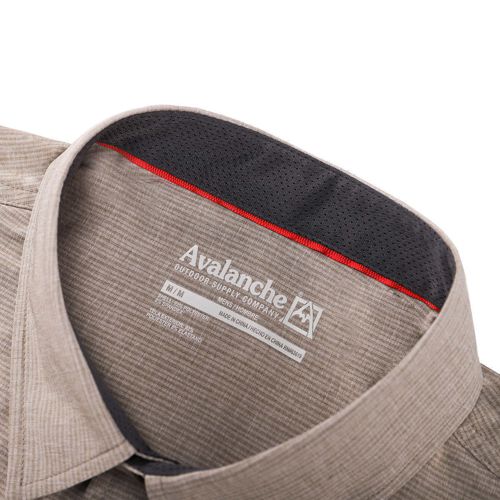 Avalanche Men's Performance Short Sleeve Woven Shirt Breathable Fabric Khaki M