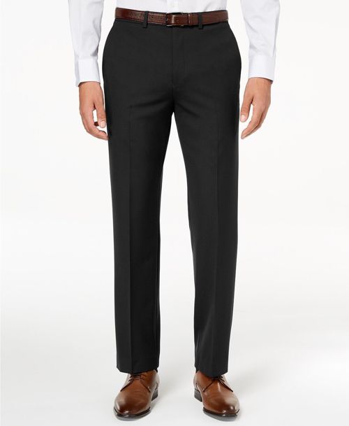 $280 Ryan Seacrest 32w 32l Mens Black Modern Fit Suit Solid Dress Trousers Pants