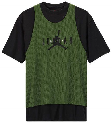 [CV3518-361] MENS AIR JORDAN X OFF-WHITE SHORT SLEEVE JERSEY TOP 'FOREST GREEN'